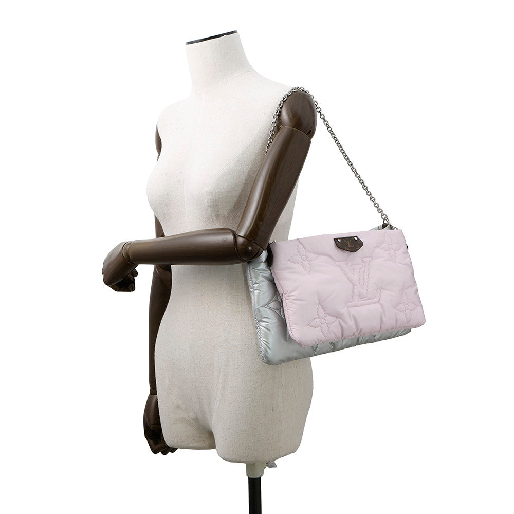 LOUIS VUITTON Maxi Multi-Pochette Accessoires Silver/pale pinkM21056 Monogram Recycled Nylon