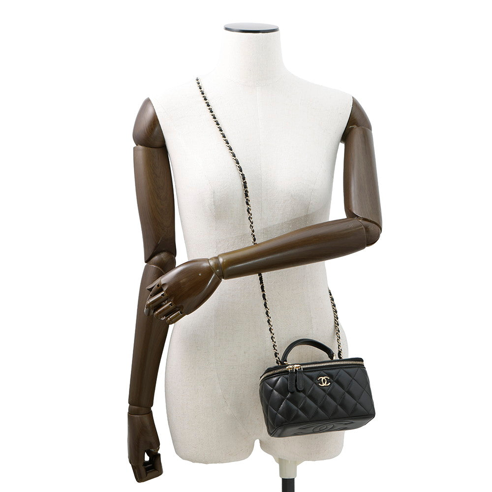CHANEL Matelasse Chain Vanity BlackAP1472 Lambskin