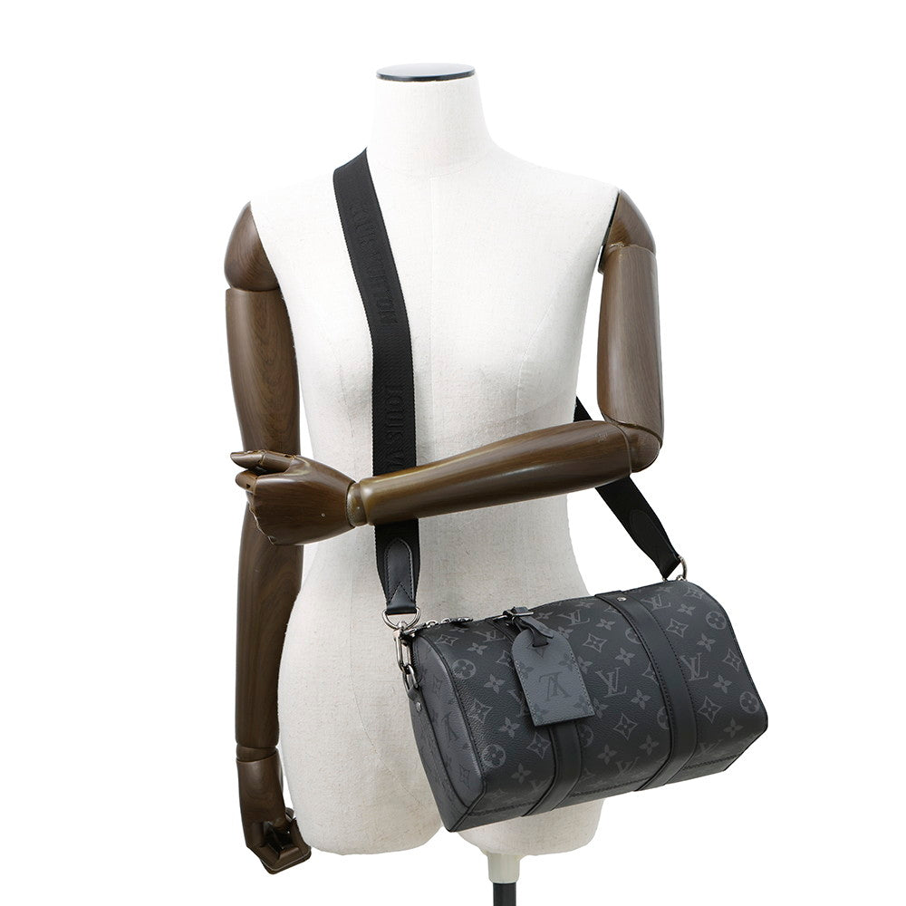 LOUIS VUITTON Cityã»Keepall NoirM45936 Monogram Eclipse Monogram Eclipse Reverse