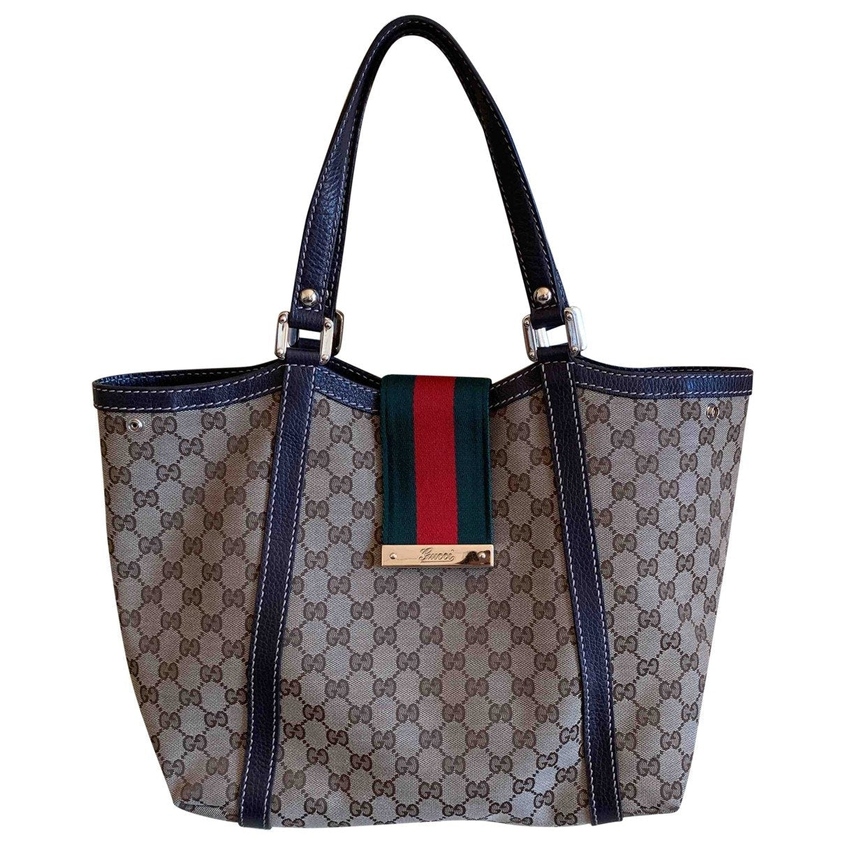 Gucci brown cloth handbag