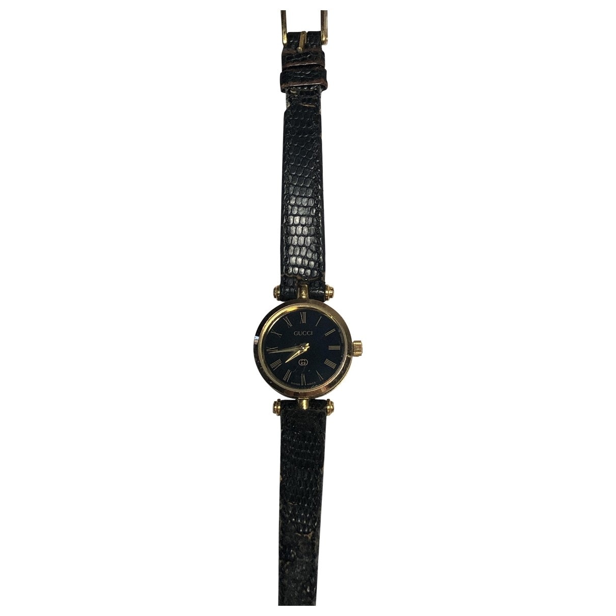 Gucci black steel watch