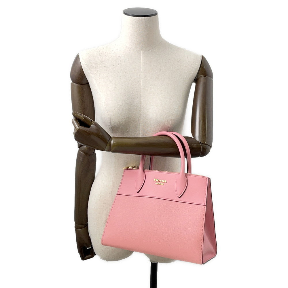 PRADA Paradigm 2WAY Handbag Pink1BA103 Leather
