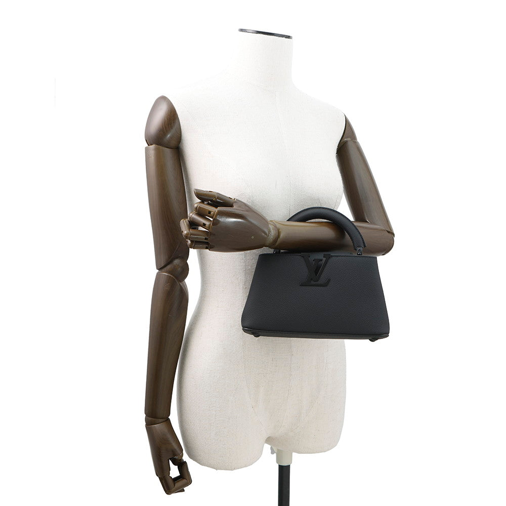 LOUIS VUITTON Capucines EW NoirM23955 Taurillon Leather Size MINI