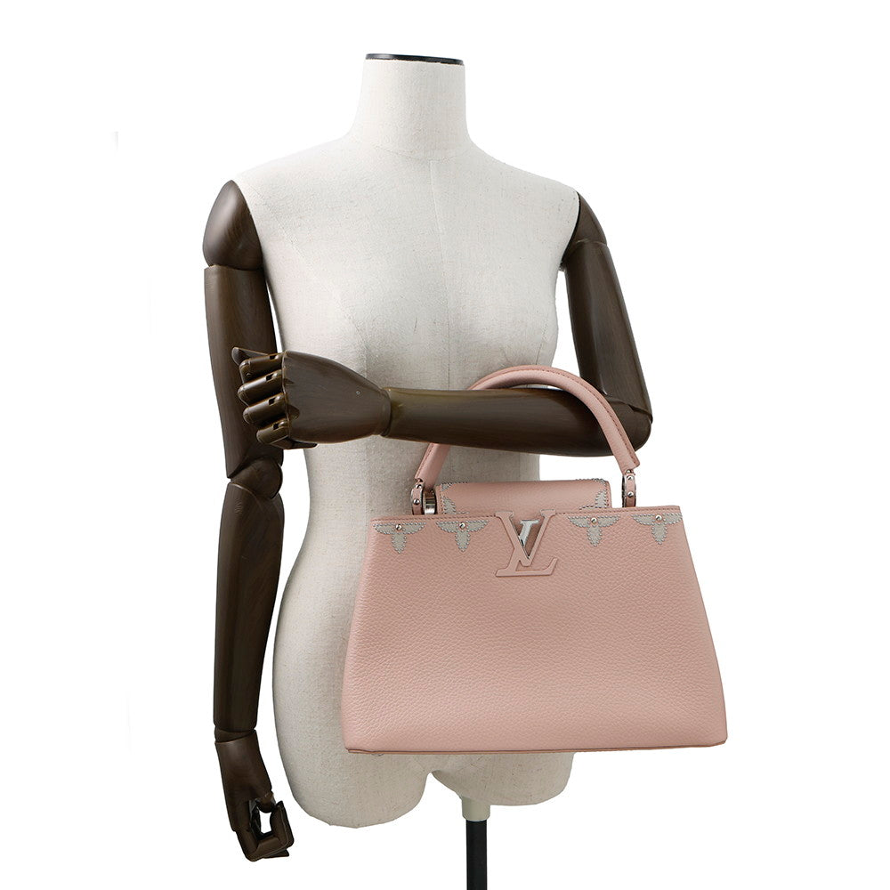 LOUIS VUITTON Capucines Rose PinkM51787 Taurillon Leather Size PM