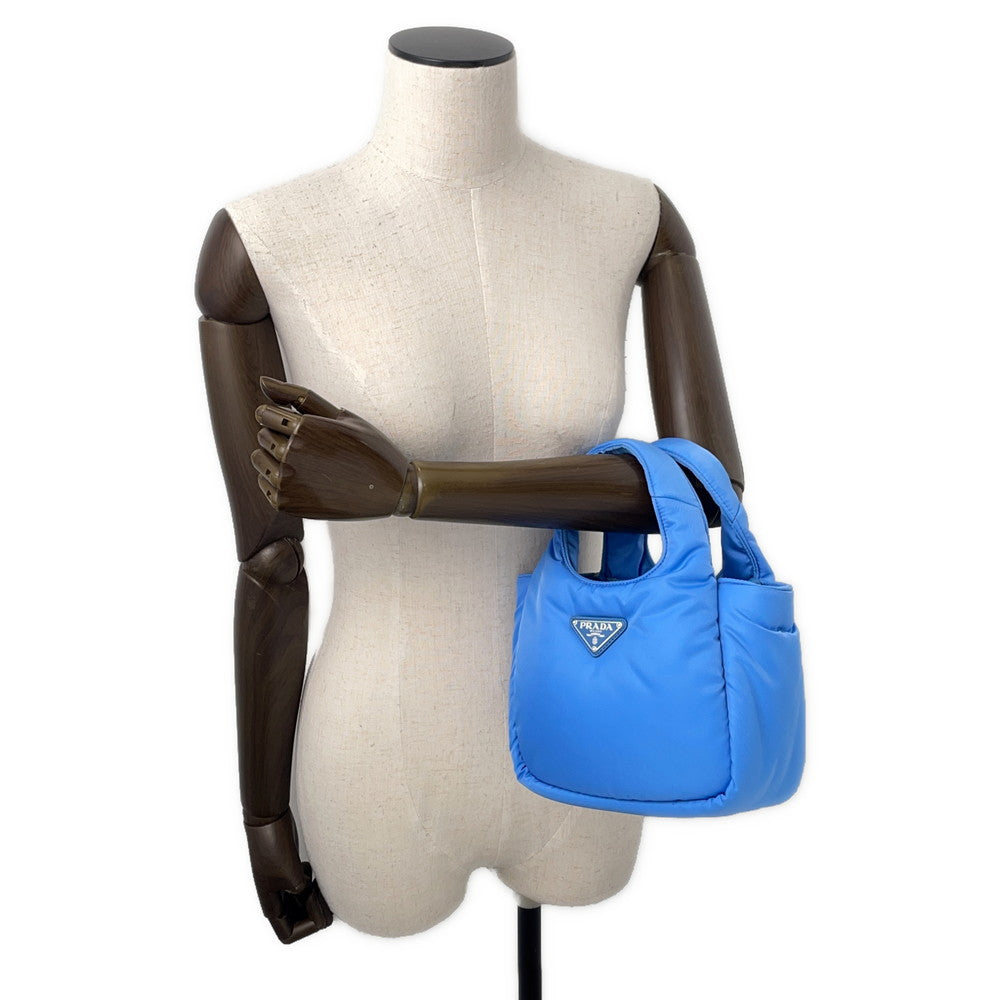 PRADA Padded Re-nylon 2-way Handbag Light Blue1BA359 Nylon
