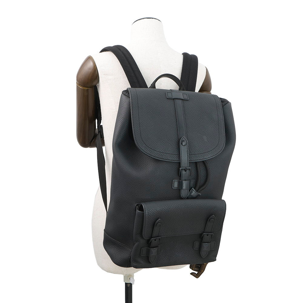 LOUIS VUITTON Christopher Slim Backpack NoirM58644 Taurillon Leather