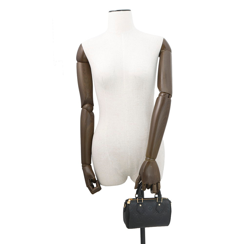 LOUIS VUITTON Nano Speedy NoirM82450 Monogram Empreinte Leather