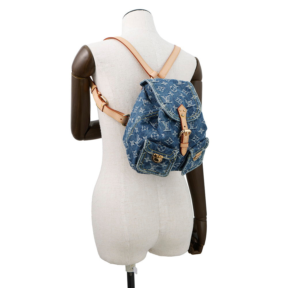 LOUIS VUITTON Sac ad Blue/YellowM95057 Monogram Denim Size PM