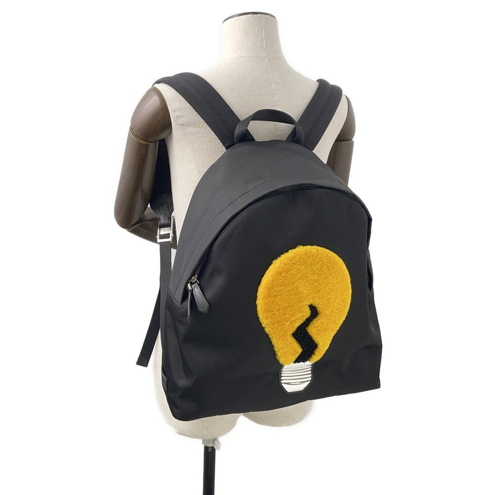 FENDI Backpack Light bulb Black/Yellow7VZ016 Nylon