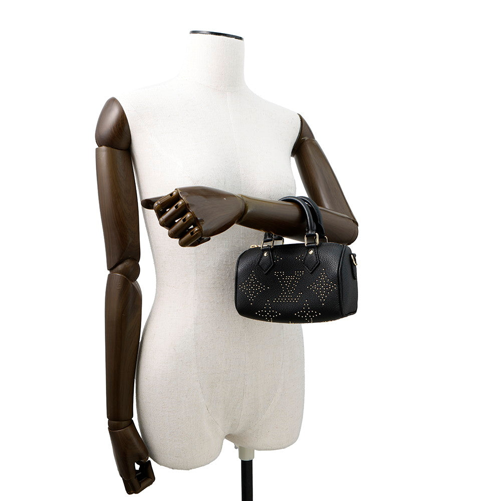 LOUIS VUITTON Nano Speedy NoirM46745 Monogram Empreinte Leather(Studded) Size Nano