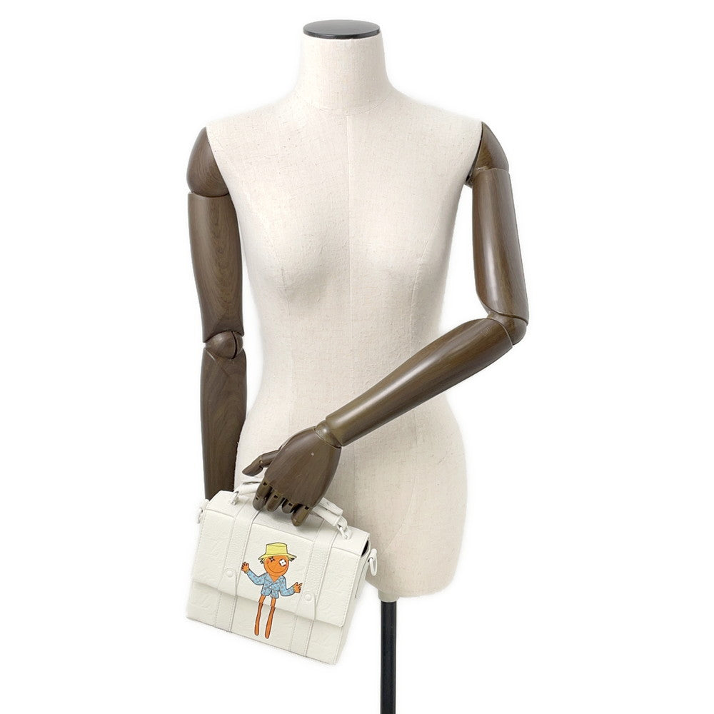 LOUIS VUITTON Flap Soft Trunk Messenger WhiteM57407 Taurillon Leather