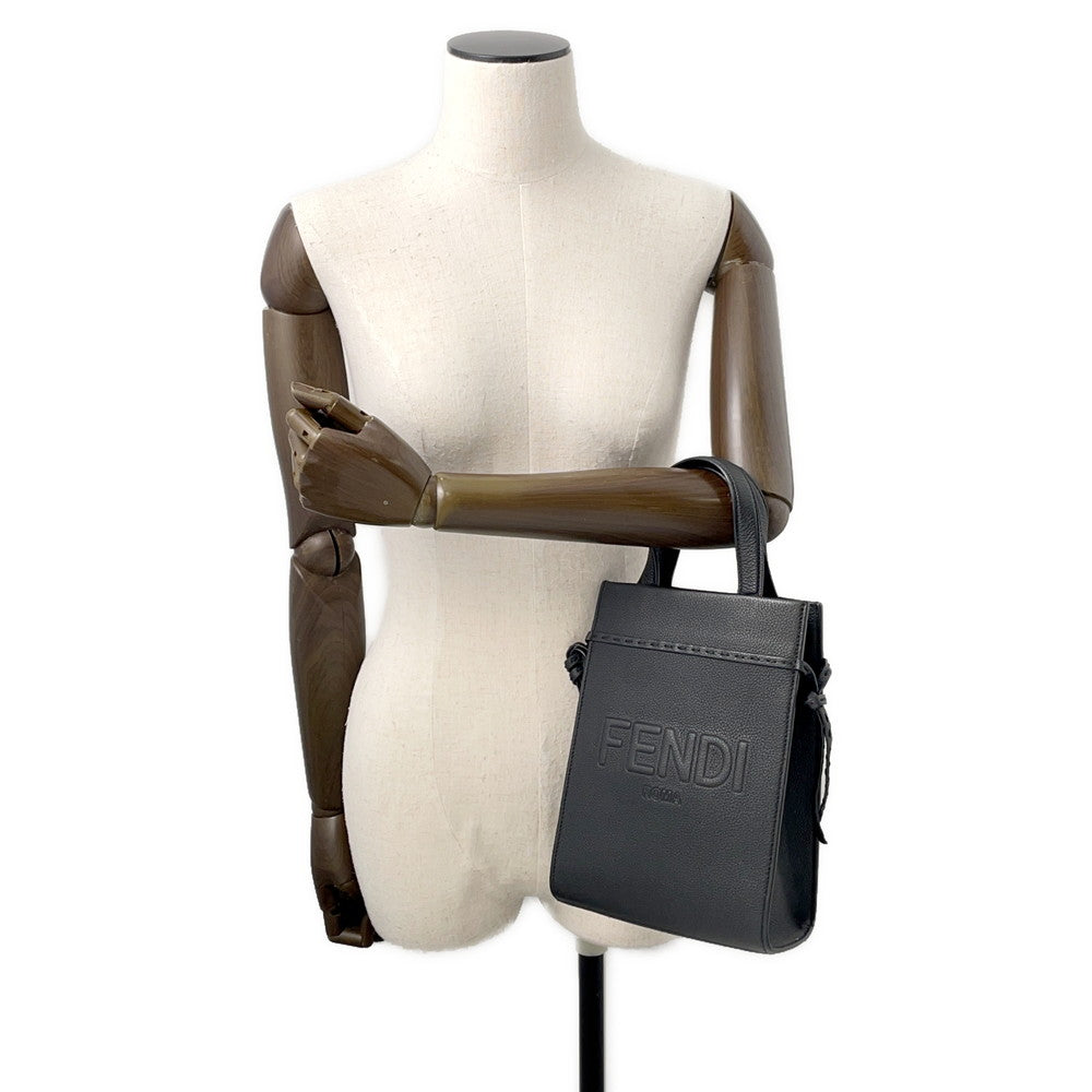 FENDI Go To 2way Bag Black7VA584 Leather Size Small