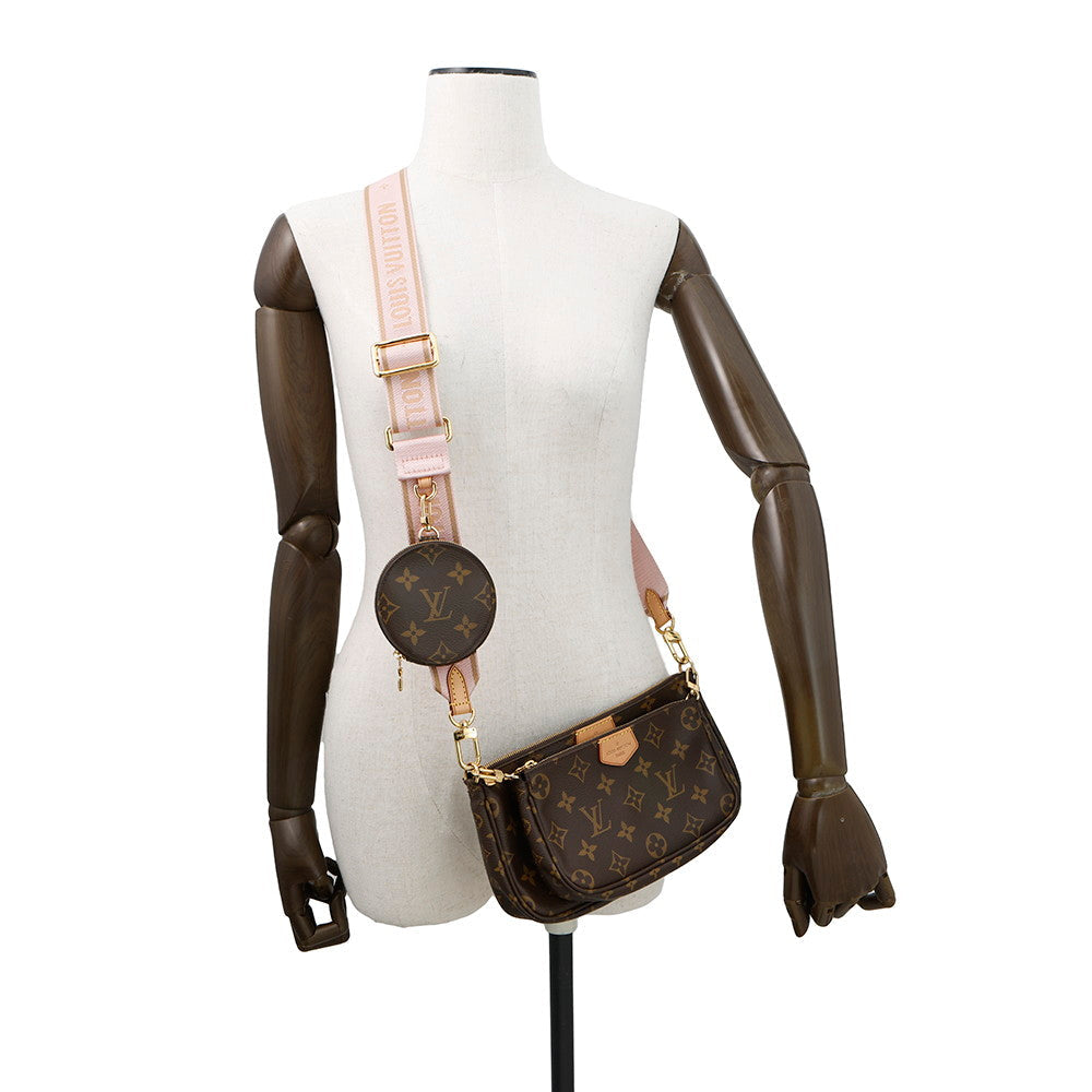 LOUIS VUITTON Multi Pochette Accessoires Rose claireM44840 Monogram
