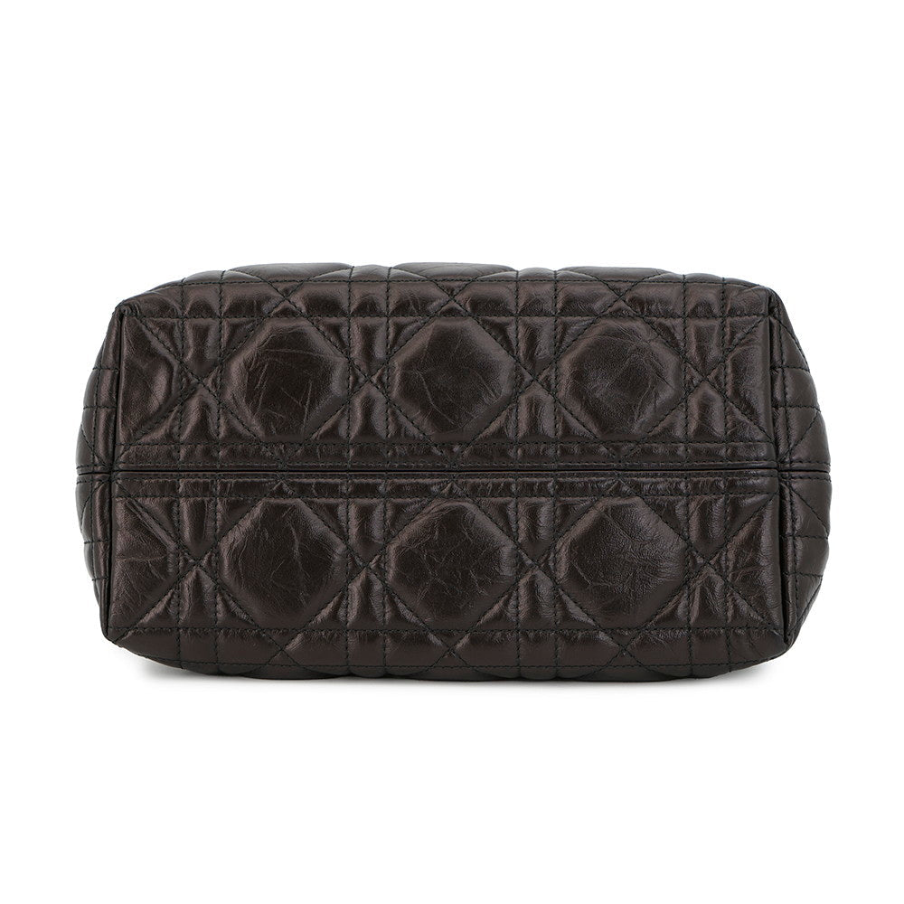 Dior To Jules Macrocannage BlackM2822SNIO Crinkled Calf Leather Size Small