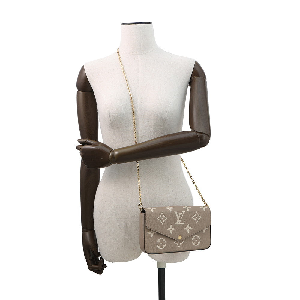 LOUIS VUITTON Felicie Pochette Tourterelle/ClaimM82610 Monogram Empreinte Leather
