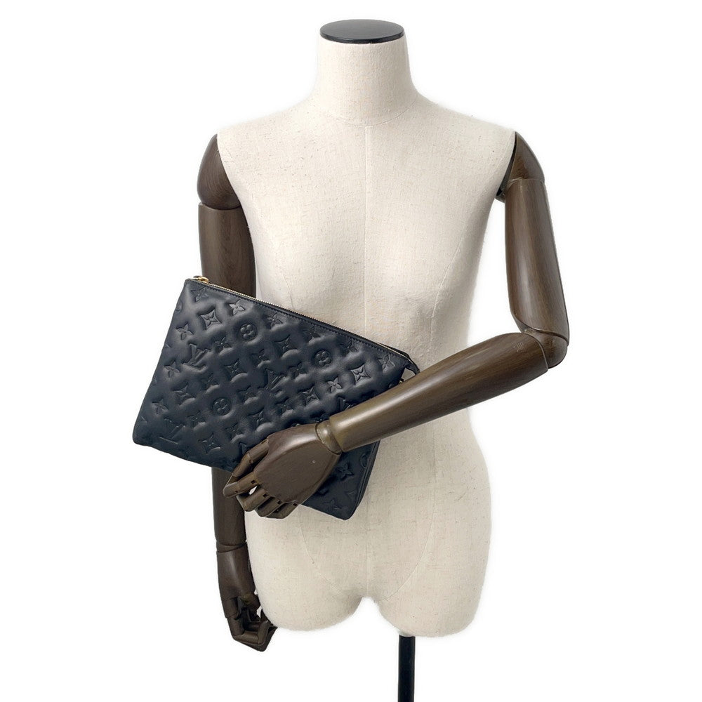 LOUIS VUITTON Coussin BlackM57790 Monogram?Pattern Lambskin Size PM