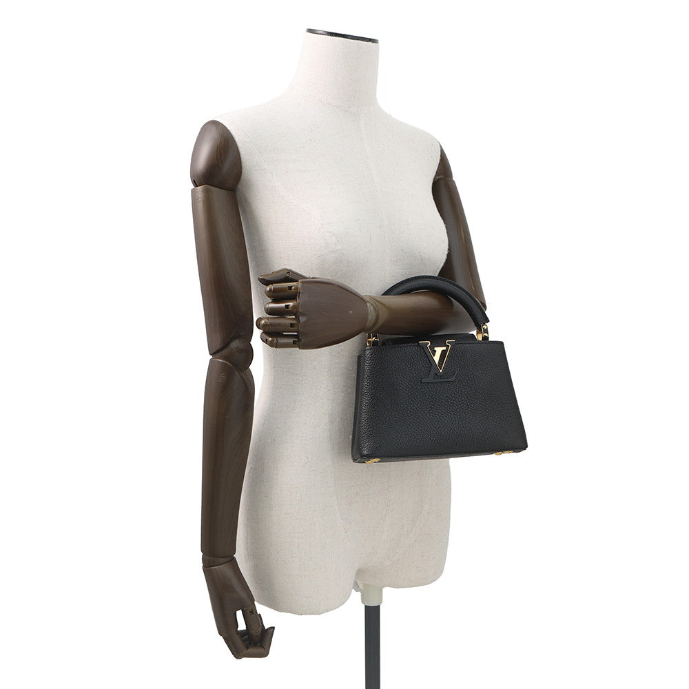 LOUIS VUITTON Capucines NoirM56071 Taurillon Leather Size MINI