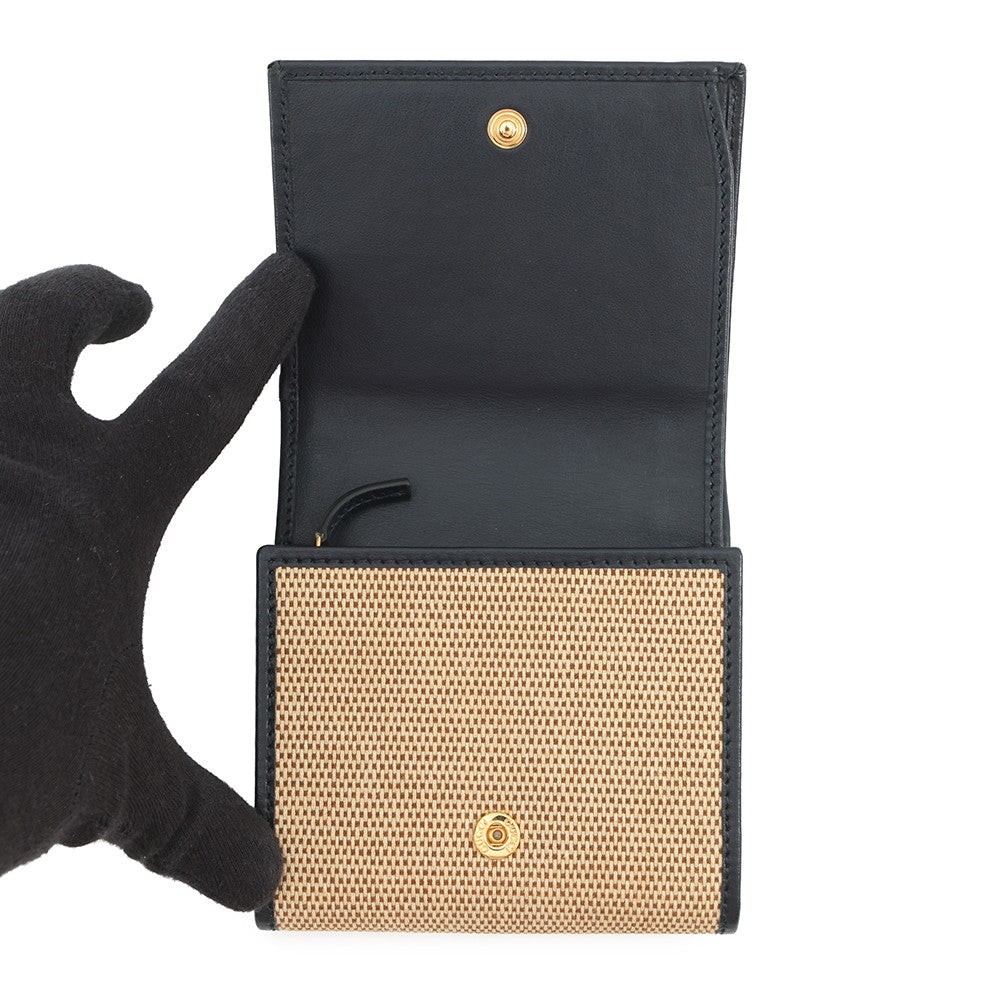 GUCCI Horsebit 1955 Wallet Beige/Navy621891 Canvas/Leather