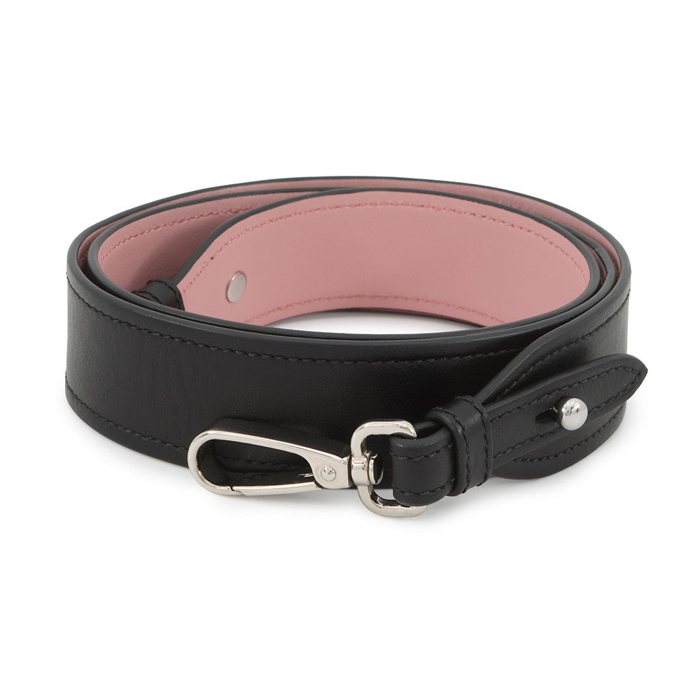 PRADA City Plex Ribbon Shoulder Bag Black/Pink1BD067 Leather Plastic