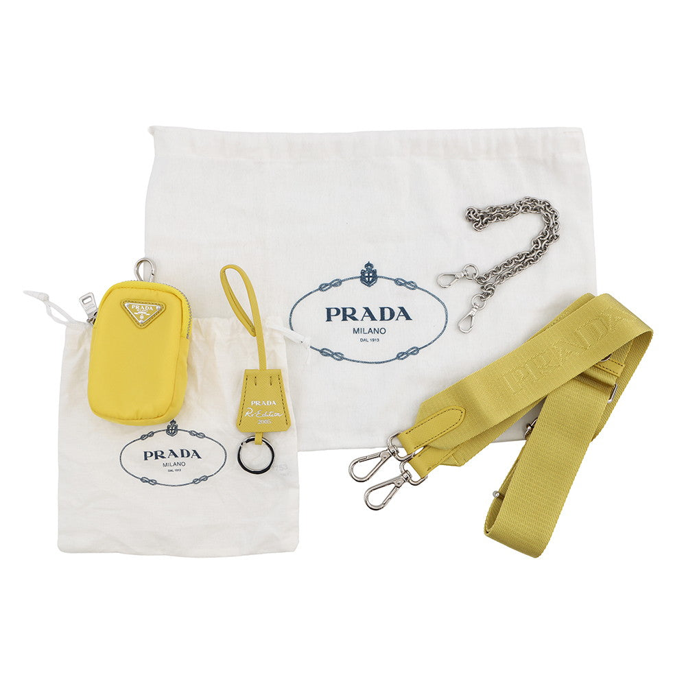 PRADA Re-Edition 2005 Re-Nylon Shoulder Bag Yellow1BH204 Nylon Leather