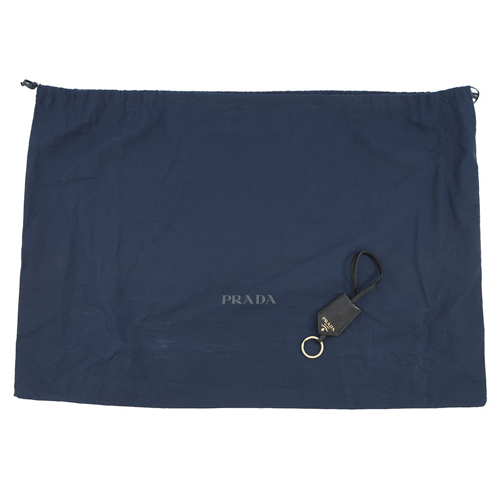 PRADA Triangle Jacquard Tote Bag Brown/Black2VG106 Canvas Leather