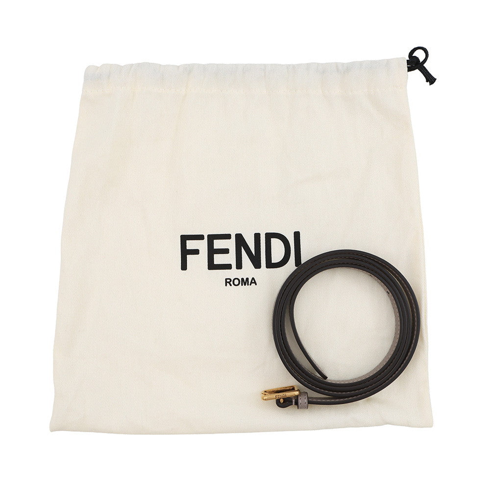 FENDI C'mon Shoulder Bag Greige8BS082 Leather Size Small