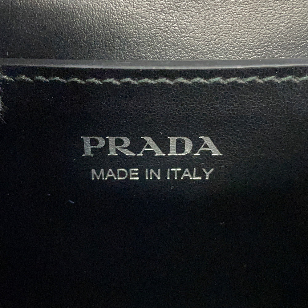 PRADA Saffiano Leather Logo Chainshoulder Bag Black1BD127 Leather