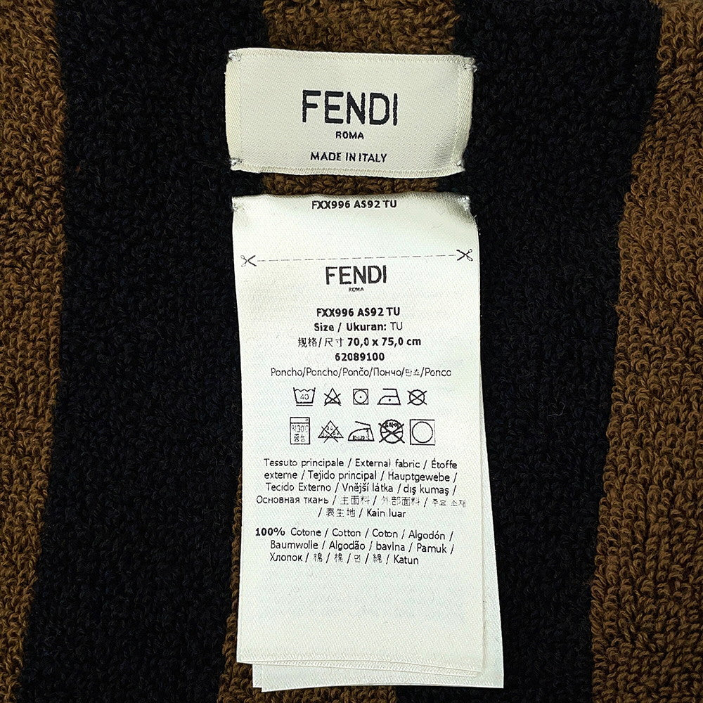 FENDI Pecan Stripe Poncho Brown/BlackFXX996 Cotton100%