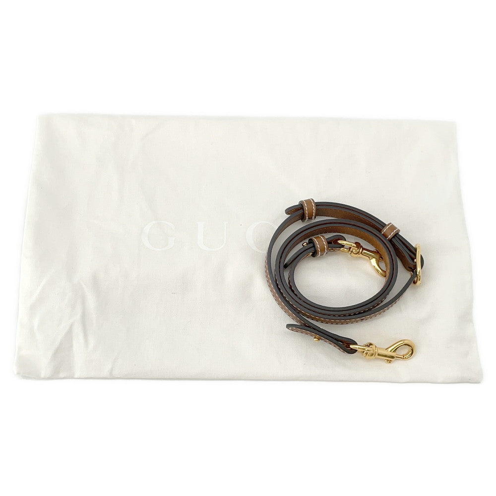 GUCCI GUCCI Blondie top handle bag Beige/Dark Brown815714 GG Canvas Leather Size Medium