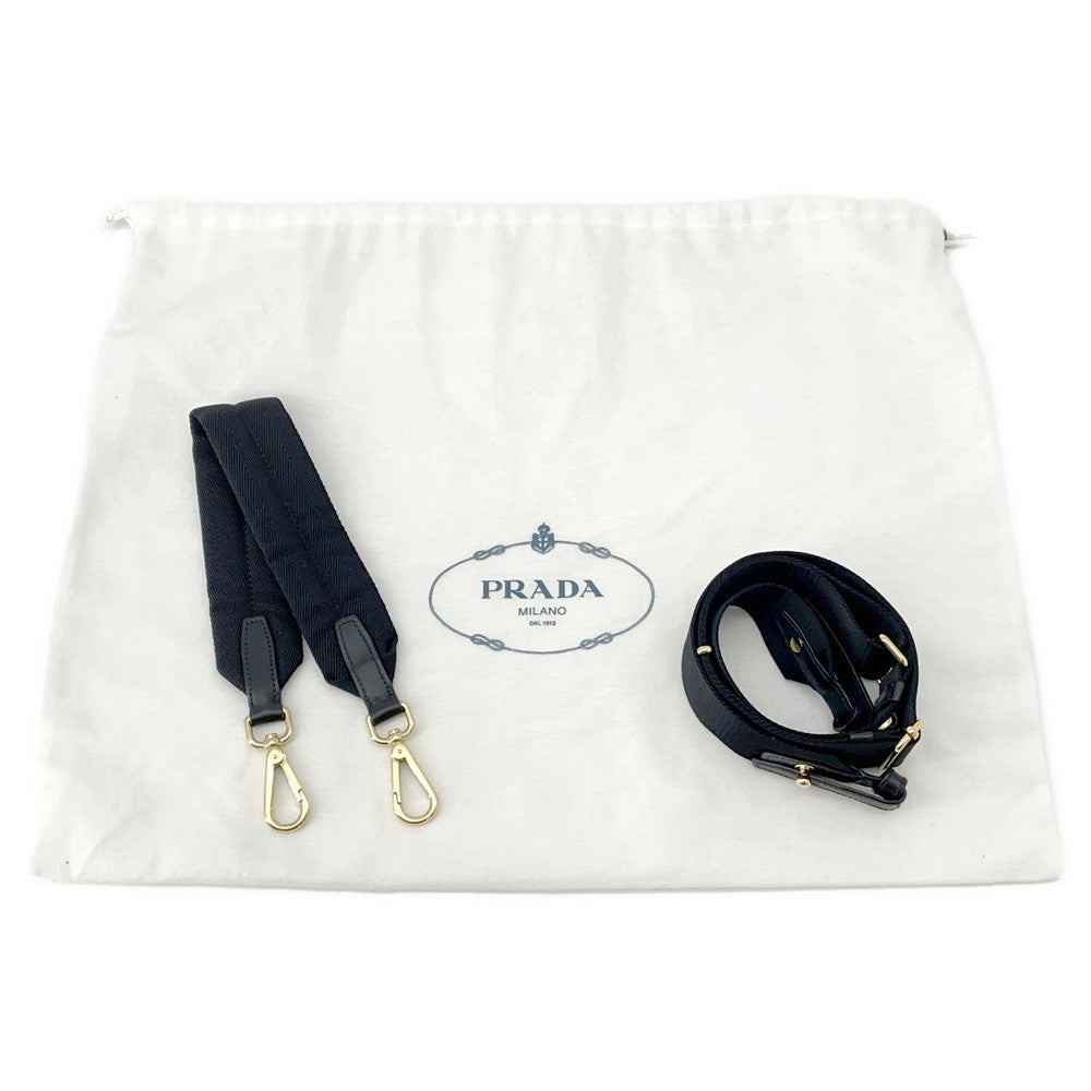 PRADA Re-Nylon Explorer Black1BC264 Nylon Leather Size Large