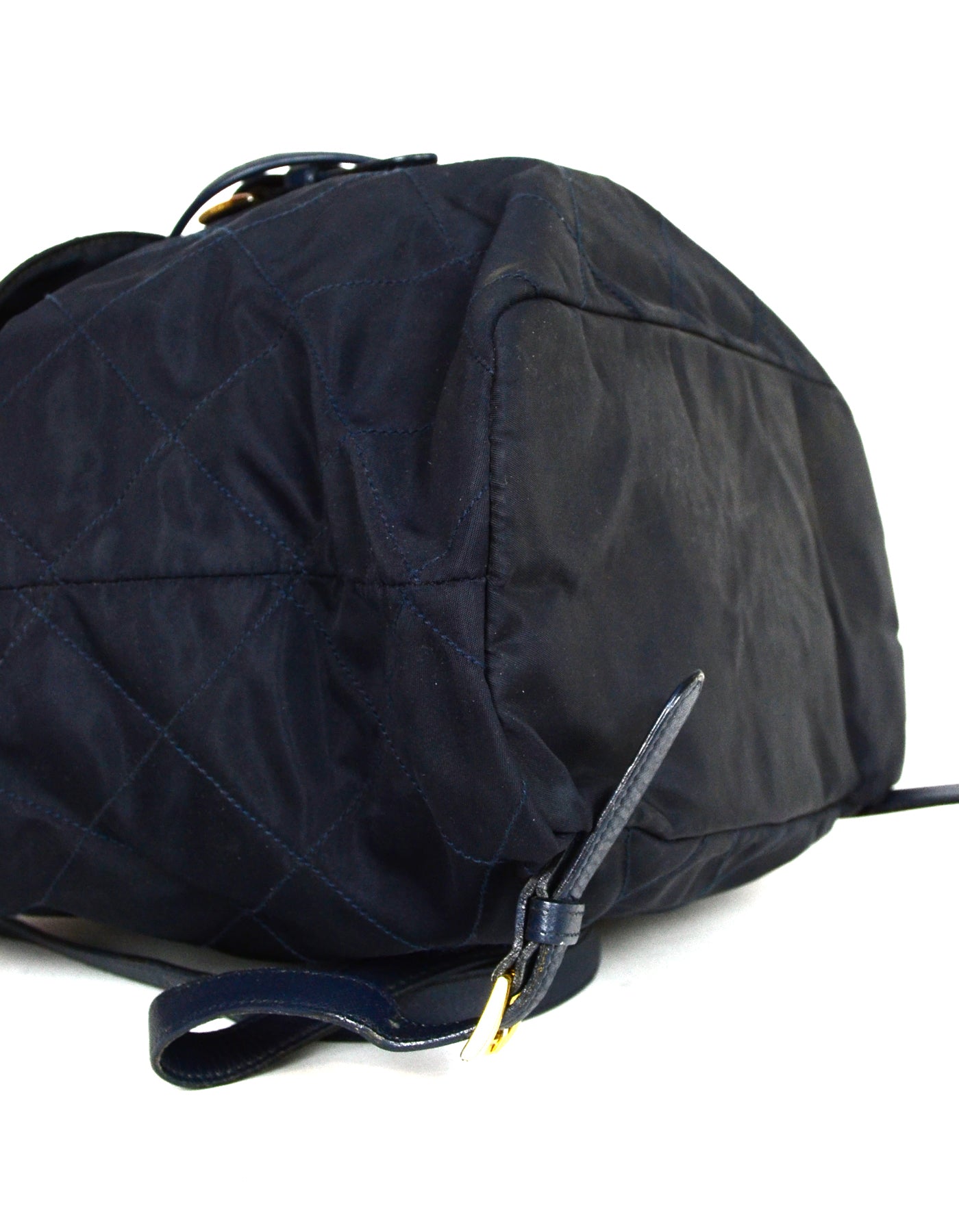 Prada Navy Nylon Quilted Backpack Bag