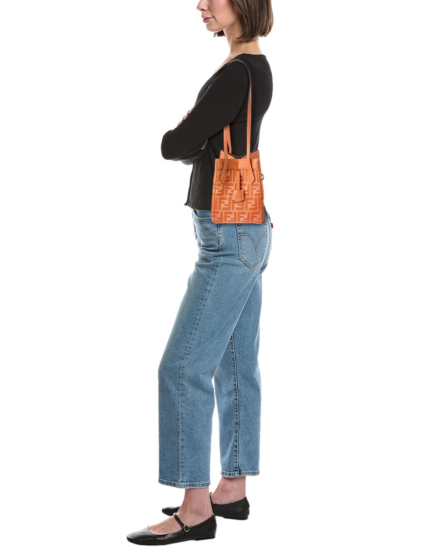 Fendi Origami Mini Ff Jacquard & Leather Shoulder Bag