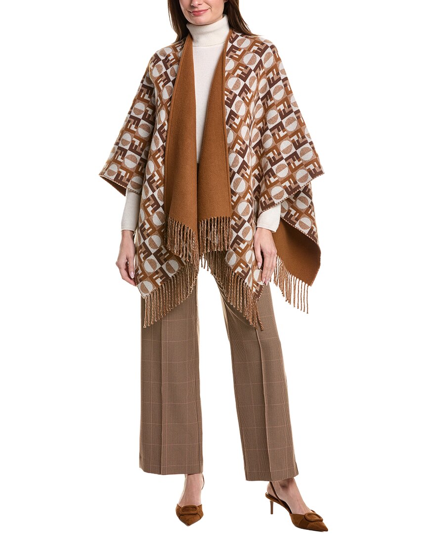 Fendi Ff Reversible Wool & Cashmere-Blend Poncho