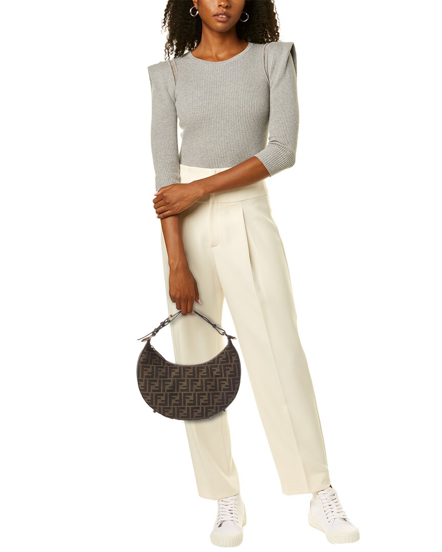 Fendi Fendigraphy Small Ff Jacquard & Leather Hobo Bag, Brown