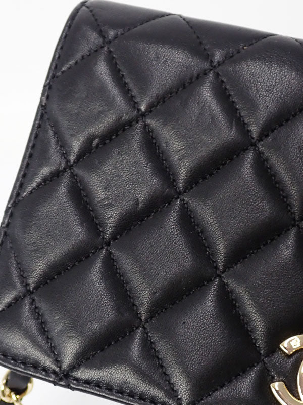 Chanel Mini Matelasse Chain Shoulder Bag Lambskin
