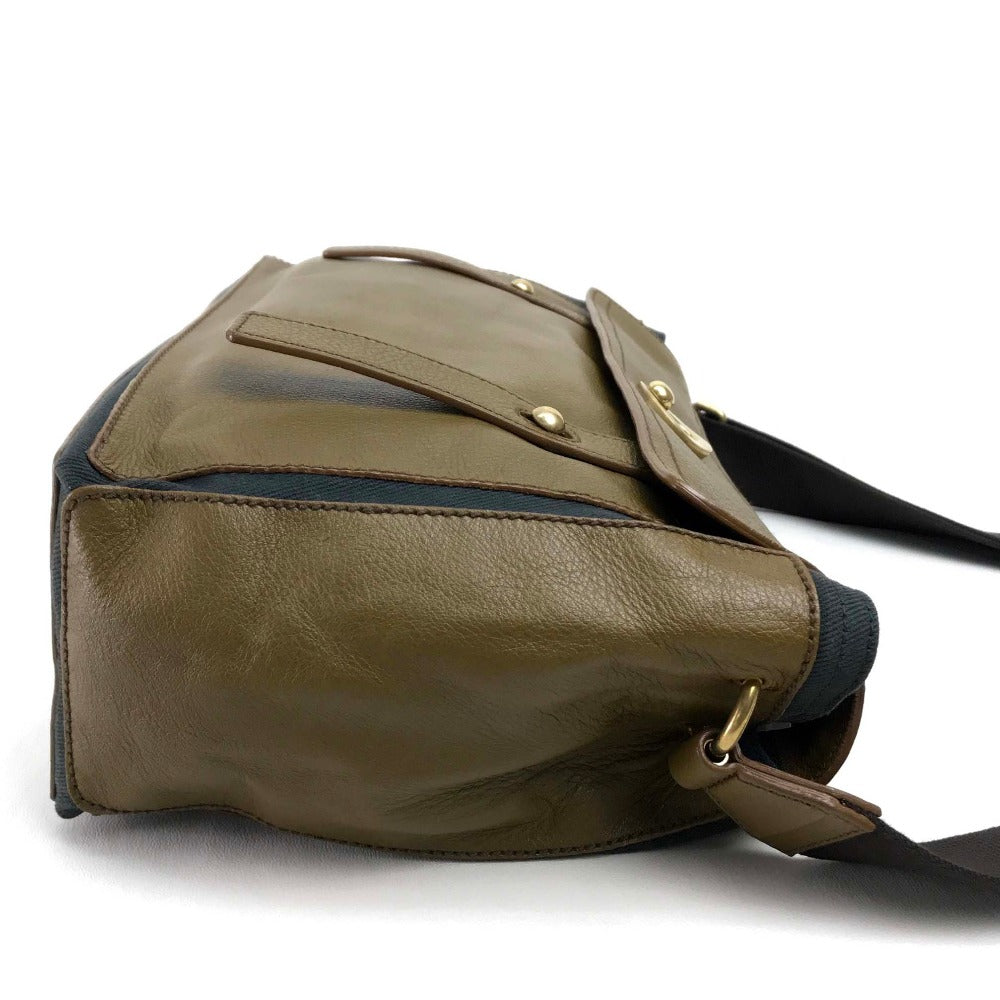 YVES SAINT LAURENT Shoulder Bag 265707 Canvas / leather Brown Muse toe Sling bag Women