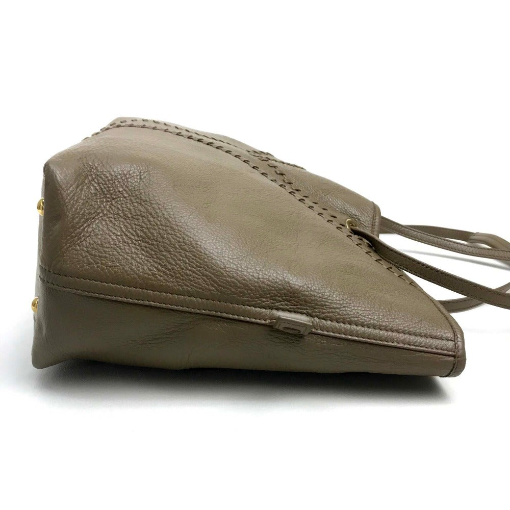 YVES SAINT LAURENT Tote Bag 284650 leather Charcoal gray type Neo-double reversible unisex(Unisex)