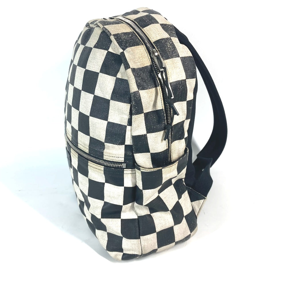 SAINT LAURENT PARIS Backpack 609109 Leather / coated canvas beige Grid pattern mens