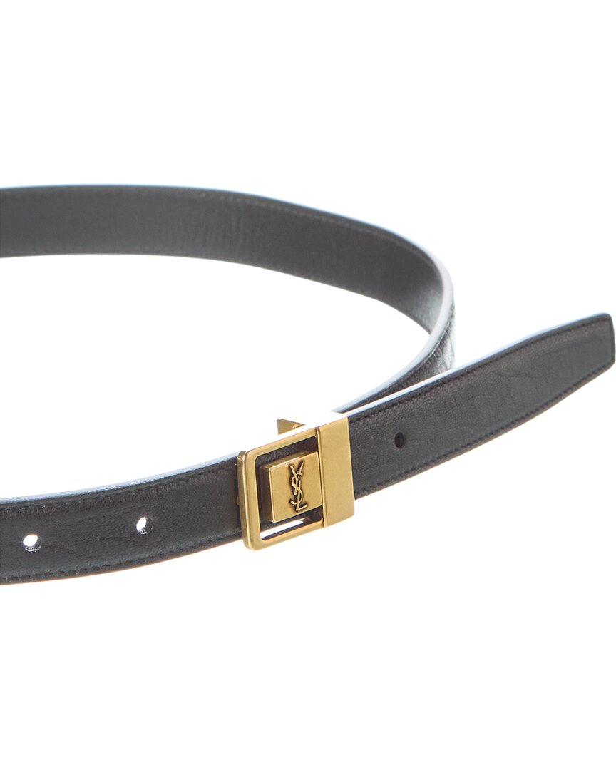 Saint Laurent La 66 Buckle Thin Leather Belt