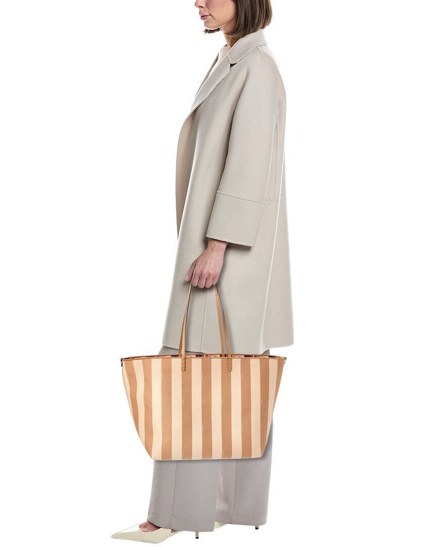 Fendi Roll Large Canvas & Leather Tote