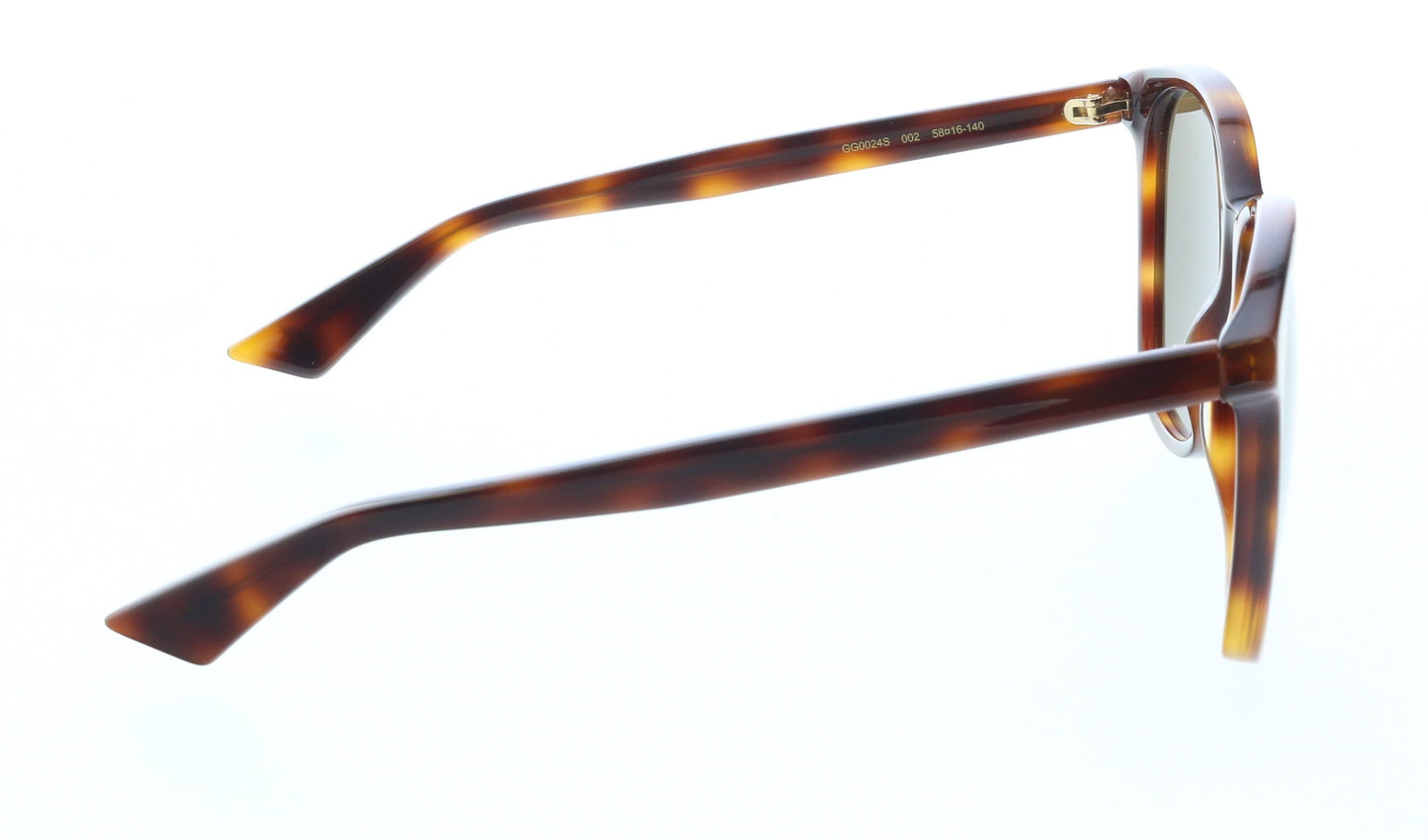 Gucci GG0024S-002 Havana Brown Oversized Cat-Eye Sunglasses