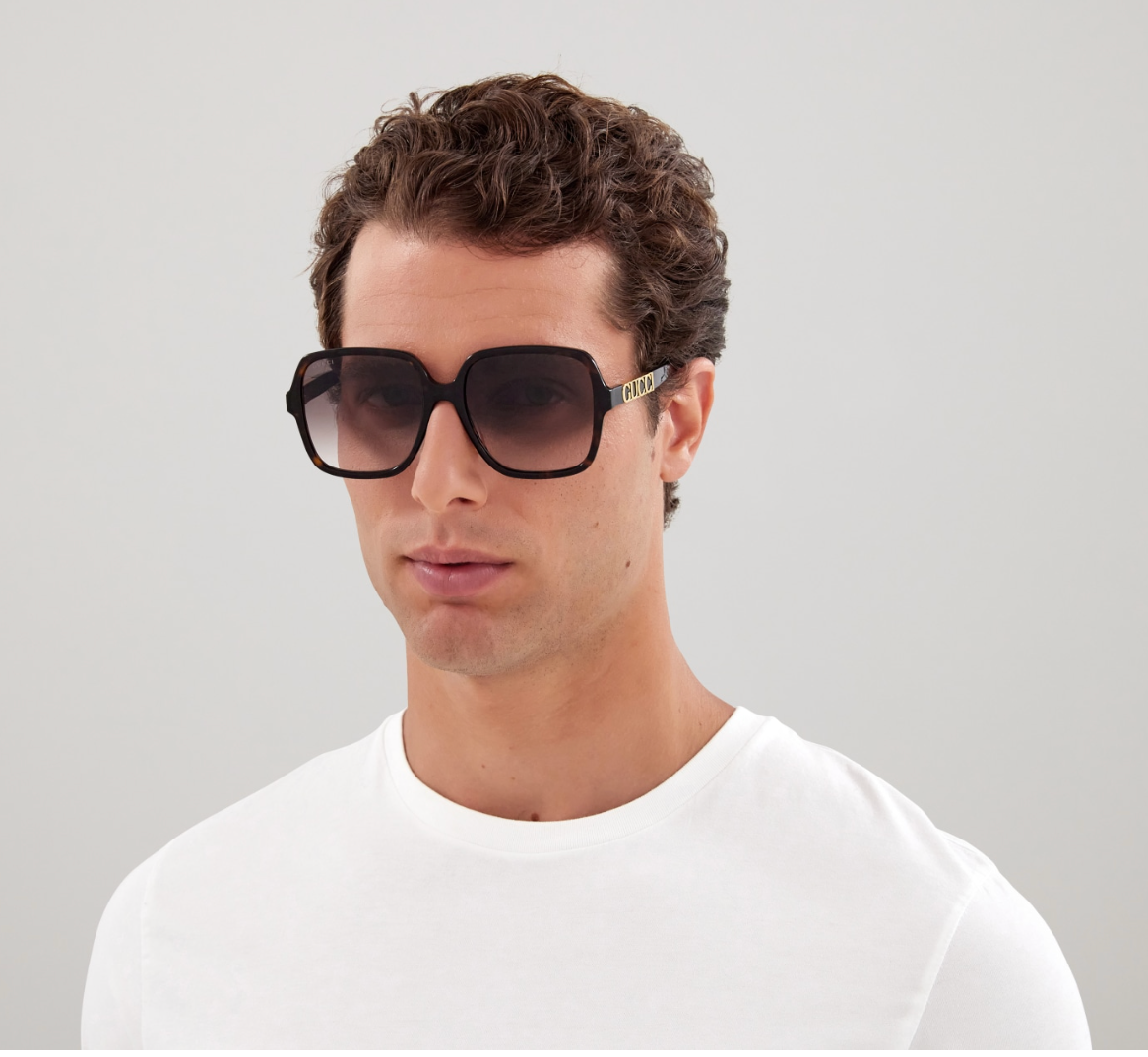 Gucci GG1189S-003 Oversized Square Brown Gradient Sunglasses Luxury Statement