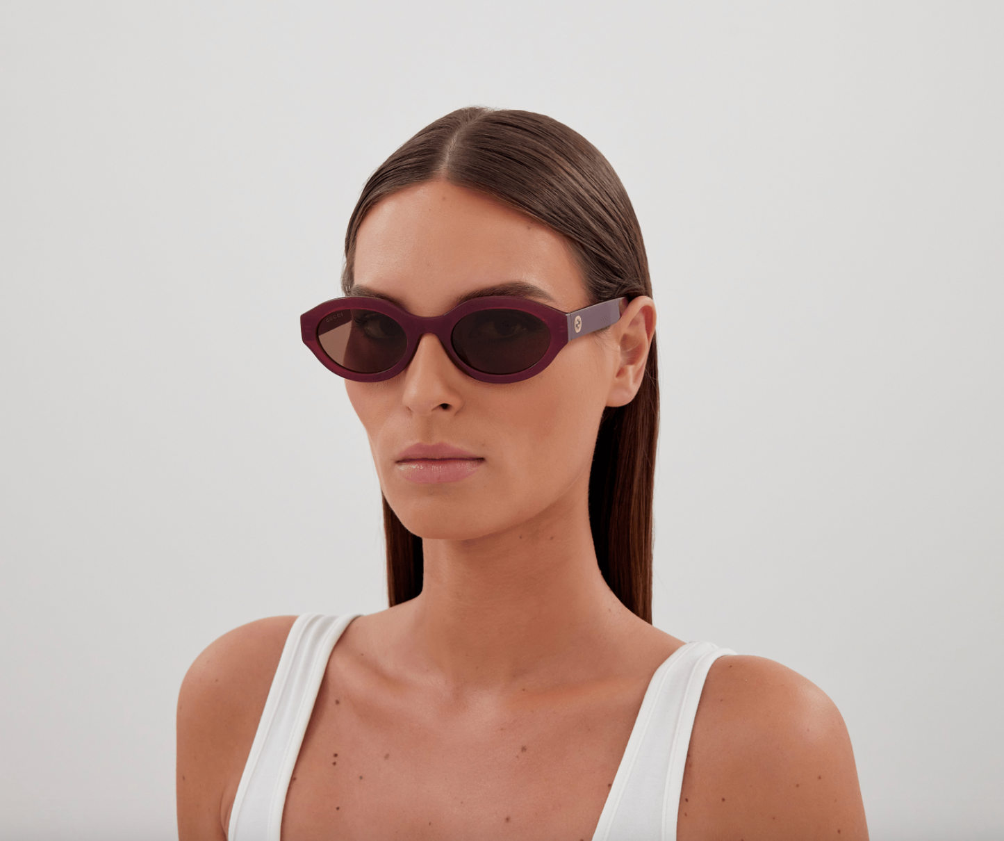 Gucci GG1579S-004 Fuchsia round Ladies Sunglasses