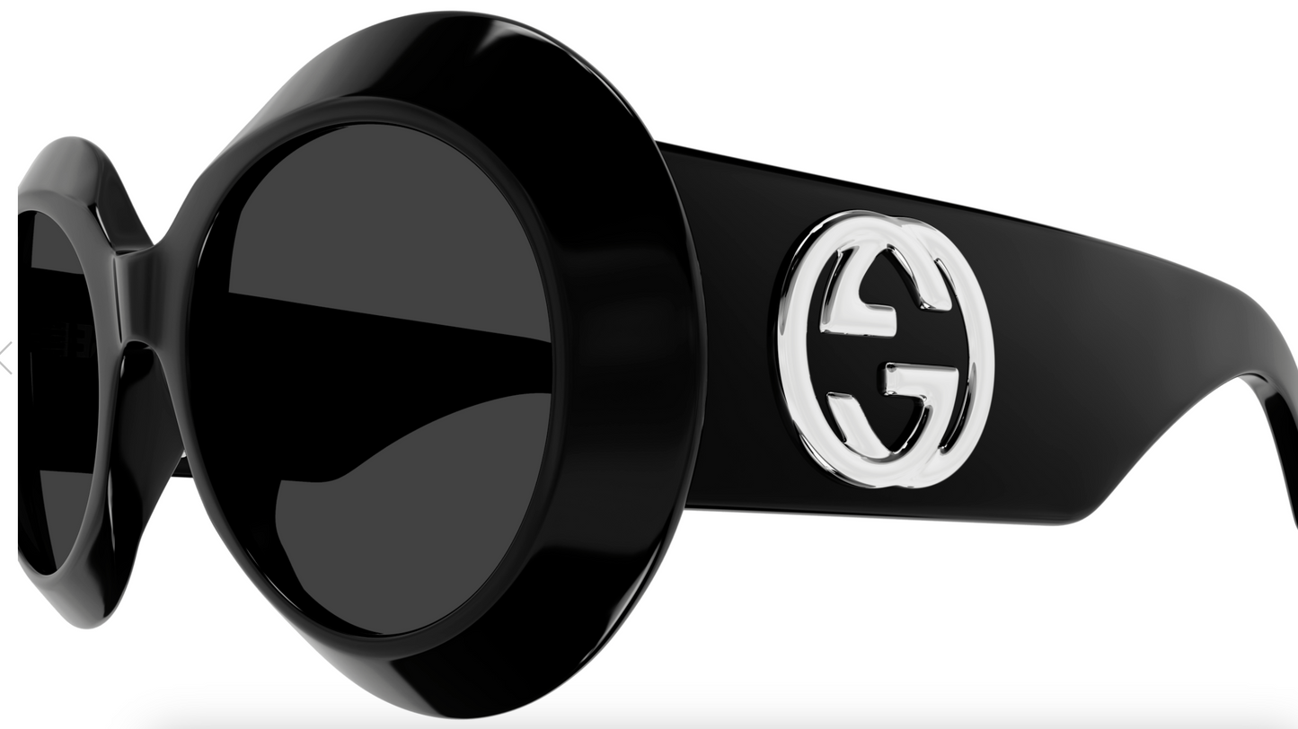 Gucci GG1647S-007 Black round Ladies Sunglasses