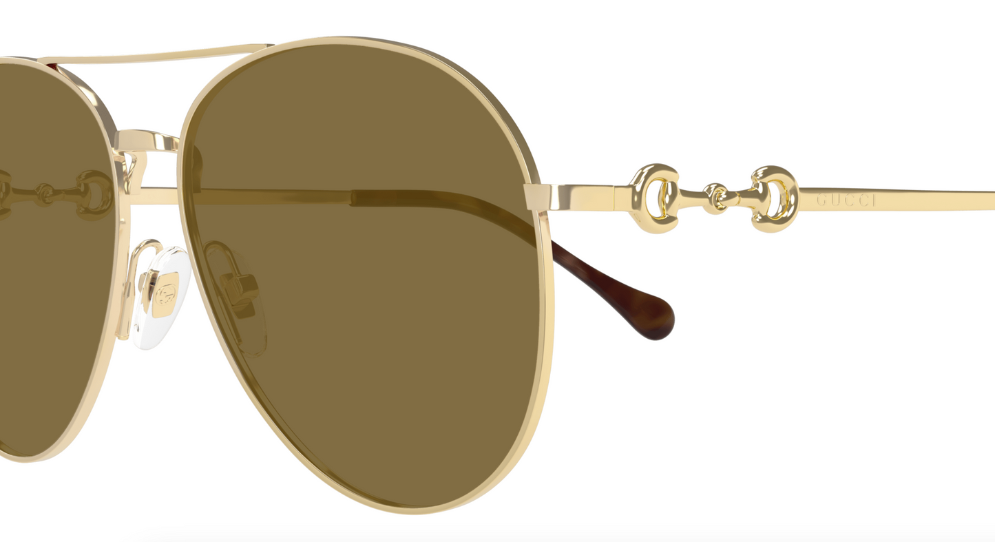 Gucci GG1698S-002 Gold aviator Ladies Sunglasses