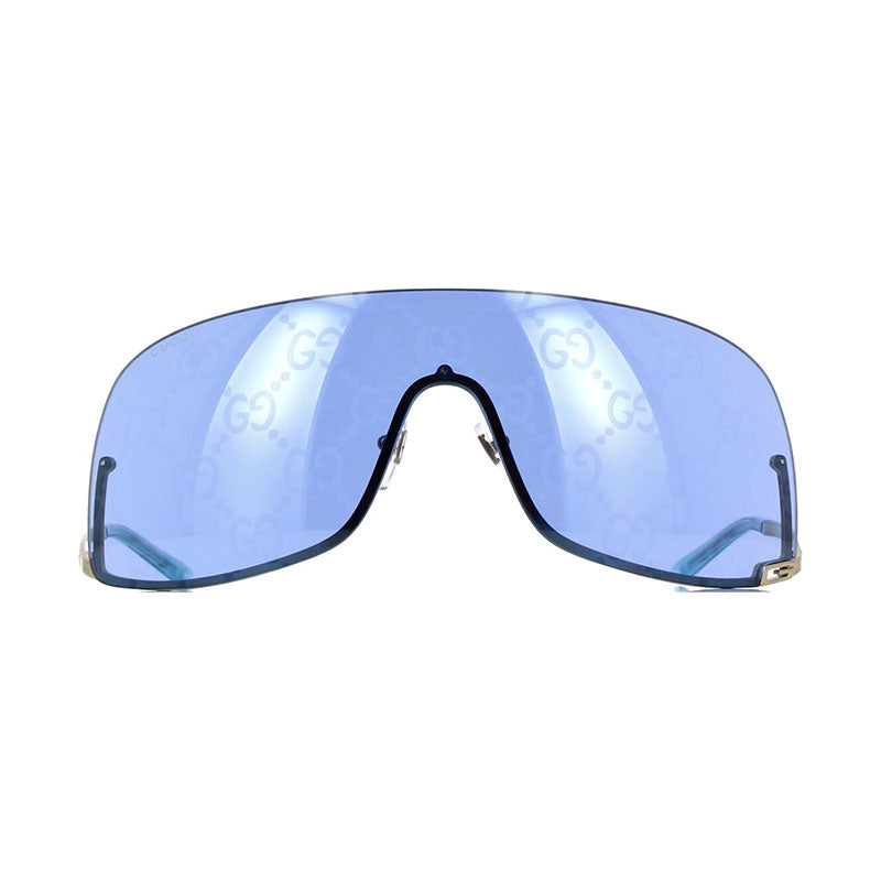Gucci Sunglasses Shield Semi Rim, Gold Frame and Grey Lens GG1560S001