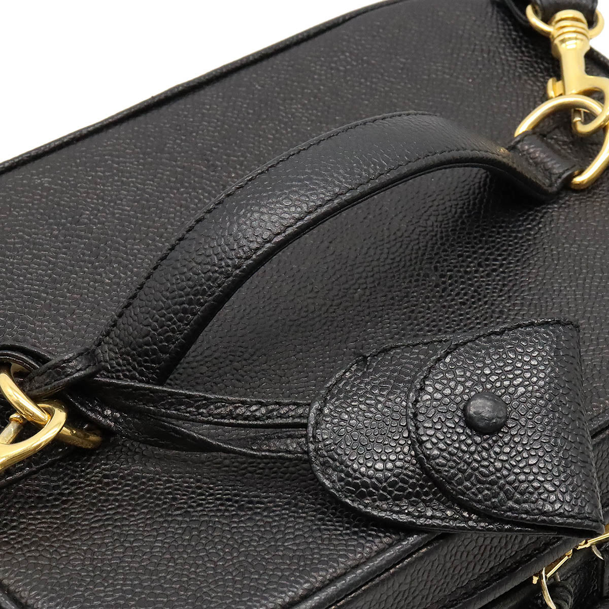 Chanel Caviar Skin Vanity Bag 2way Handbag Classic Flap