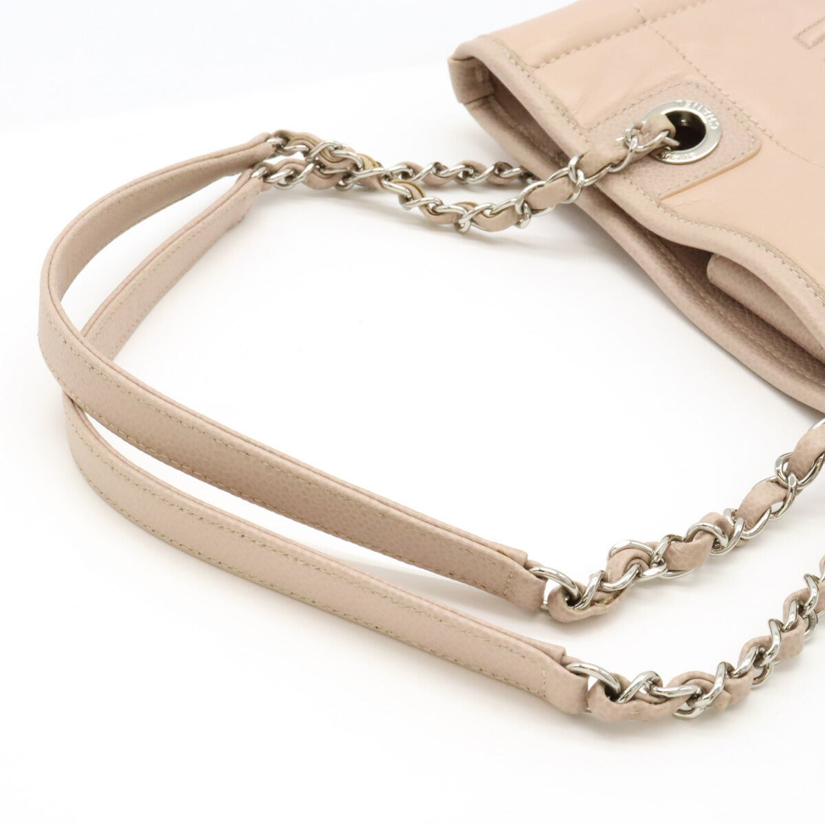 Chanel Calfskin Deauville 2way Bag Pink Beige Classic Flap