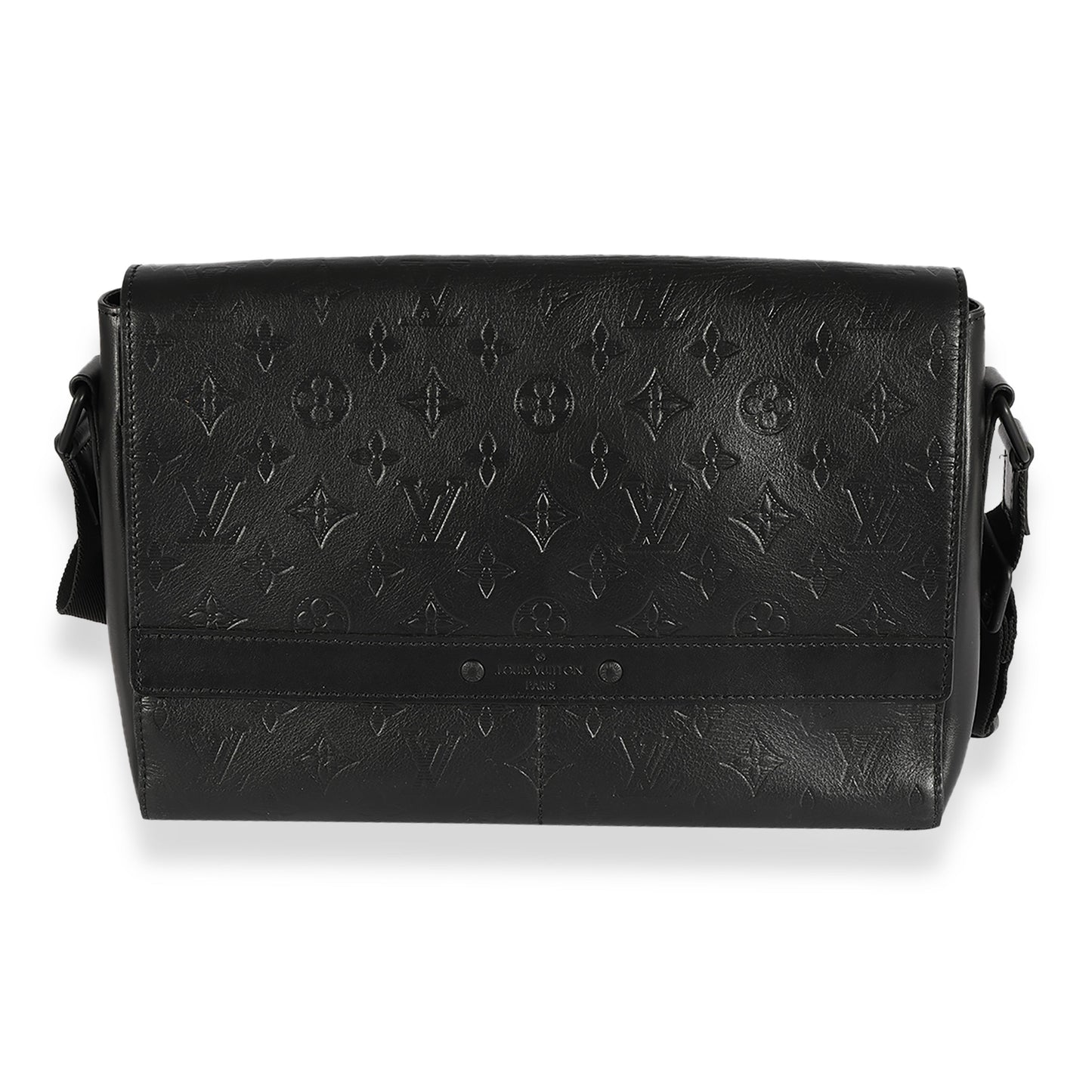 LOUIS VUITTON Black Monogram Shadow Sprinter Messenger Handbag