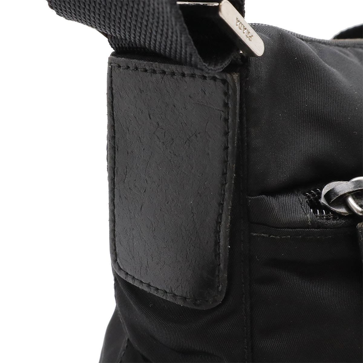 Prada Nylon Leather Logo Shoulder Bag